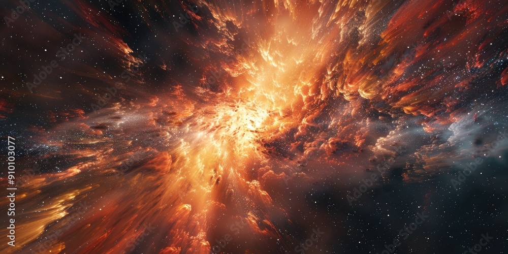 Poster 3d rendering of the mesmerizing universe perspective