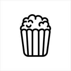 Popcorn icon. Vector illustration isolated on a white background.