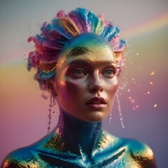 Naklejka premium portrait of a woman with makeup