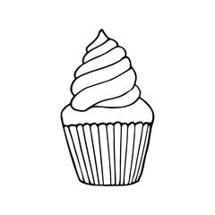 cream covered muffin - Hand Drawn Doodle