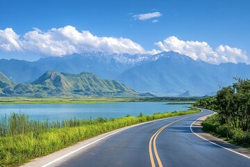 Fototapeta premium Beautiful Scenery along the Lake Hulun Shore, China 