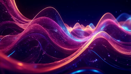 Fototapeta premium Luminous Digital Waves: A Futuristic Art Composition, Abstract, light, glow, curves, abstract background