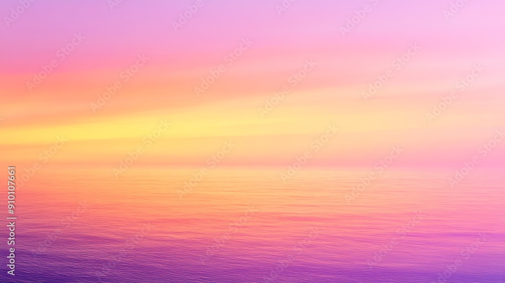 Poster A picturesque sunset paints the sky with vibrant hues of pink, orange, and yellow, reflecting on the tranquil ocean surface. The image evokes feelings of peace, tranquility, and serenity.