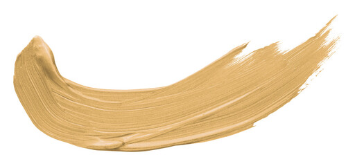 Shiny light brown brush stroke isolated on transparent background.