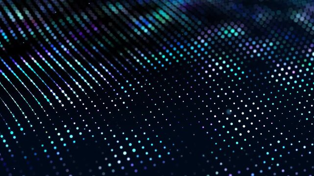 4K Video Abstract Wavy Digital Dots Background Blue