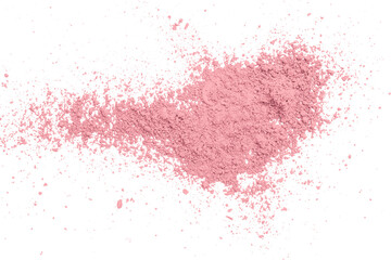 Pink powder isolated on transparent background.
