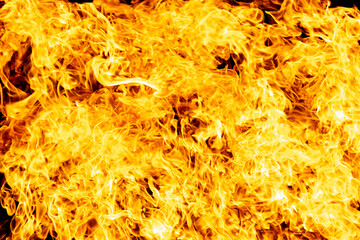 Orange yellow fire texture background. Bright abstract blaze fire flame