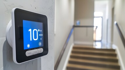 Digital Thermostat on a White Wall