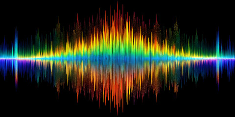 abstract colorful background with lines, Energetic sound wave pattern in vibrant colors.