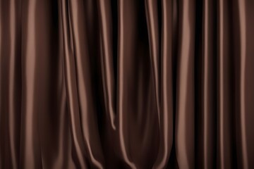 Rich chocolate brown silk curtain with a warm texture for premium goods, Ai Generated