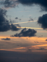 Contrails or vapor trails, line-shaped clouds produced by aircraft