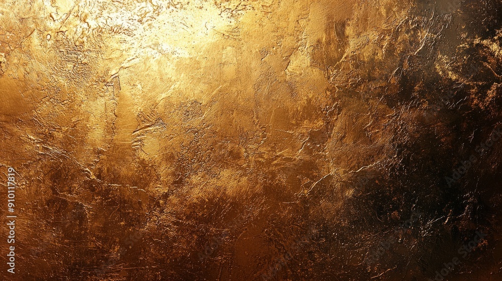 Poster a shimmering golden surface glows, showcasing intricate textures and warm reflections in a creative 