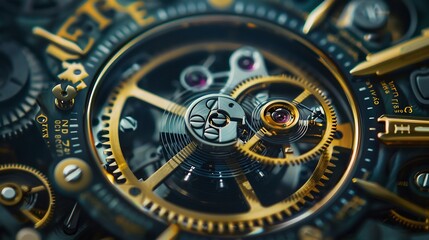 The gear mechanism inside a luxury watch is complicated