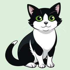 cat soled black and white color vector illustration