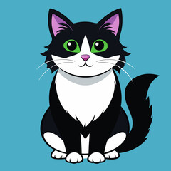 cat soled black and white color vector illustration