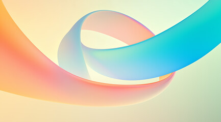 Abstract geometric background in pastel tones, rounded shapes, dynamic waves.