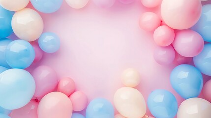 Cylinder Balloon, border, pastel color background Wallpaper, blank in the middle, minimalism, negative space