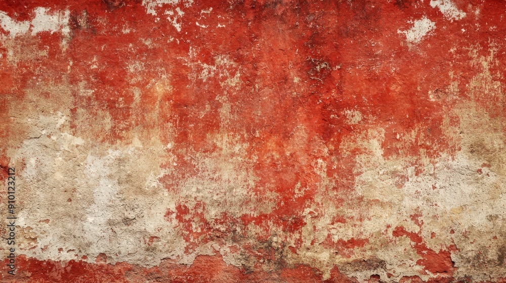 Poster a weathered wall shows intricate textures and colors, blending red and beige hues that reveal years 
