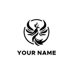Obraz premium Black Phoenix Bird Vector Logo