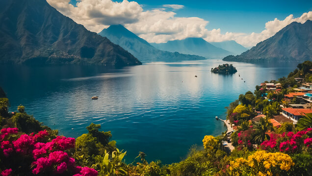 Amazing Lake Atitlan Guatemala summer