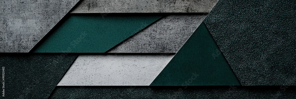 Poster Layers of textured materials create an abstract geometric design, showcasing contrasting colors and shapes in a contemporary arrangement