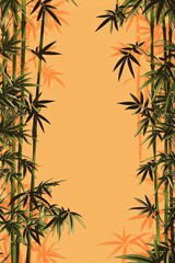 Bamboo Curtains, border, background wallpaper, blank in the middle, minimalism, negative space, used for postcard template