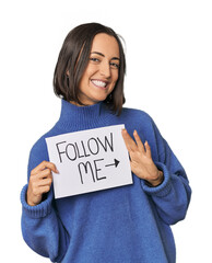 Young Caucasian woman holding 