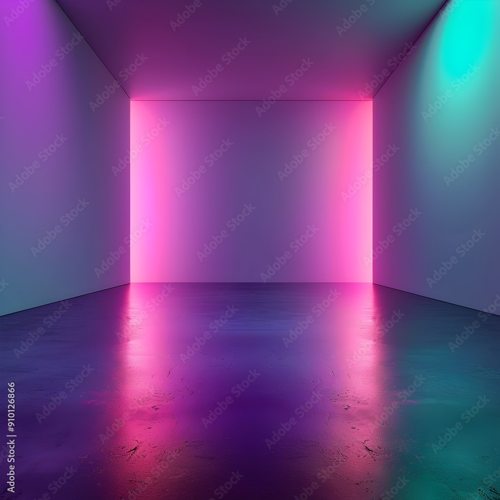 Poster vibrant neon gradient background for showcasing product concept with copy space
