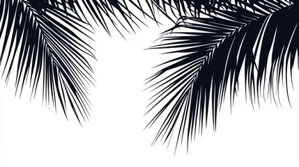 Obraz premium Tropical Palm Leaf Silhouette - Summer Design Element ðŸŒ´