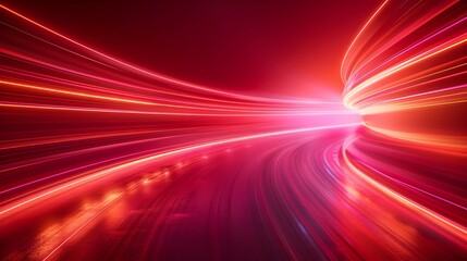 Mesmerizing Neon Red Backdrop with Flowing Light Trails for Bold Product Displays