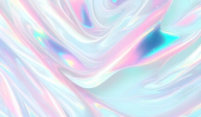 Holographic background seamless trendy iridescent light foil texture. Soft holographic pastel unicorn marble background pattern. Modern pearlescent blurry abstract swirl illustration.	

