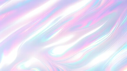 Obraz premium Holographic background seamless trendy iridescent light foil texture. Soft holographic pastel unicorn marble background pattern. Modern pearlescent blurry abstract swirl illustration. 