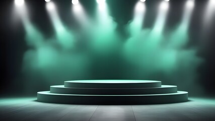mint podium smoke spotlight stage 