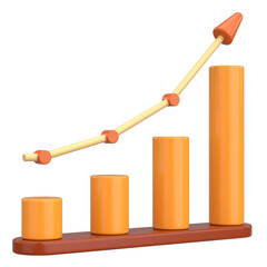3D Illustration of a Growth Chart.