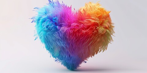 Colorful heart-shaped abstract 3D object.