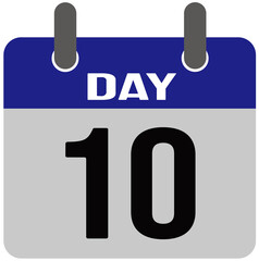 illustration of a daily calendar. Calendar day 10. 
