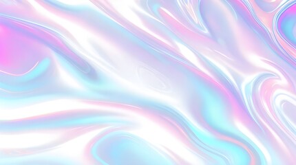 Obraz premium Holographic background seamless trendy iridescent light foil texture. Soft holographic pastel unicorn marble background pattern. Modern pearlescent blurry abstract swirl illustration. 