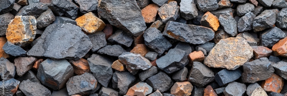 Aufkleber an assortment of rocks in different shapes and colors scattered across a surface, showcasing their u