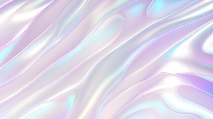 Obraz premium Holographic background seamless trendy iridescent light foil texture. Soft holographic pastel unicorn marble background pattern. Modern pearlescent blurry abstract swirl illustration. 