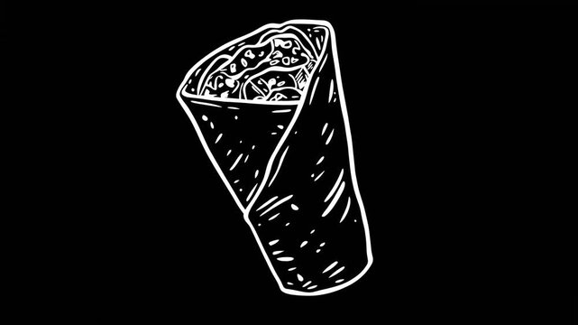 Cute Shawarma Cartoon with Wiggly Doodle Animation Style