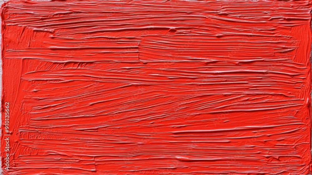 Poster a thick layer of vibrant red paint creates a textured surface, showcasing bold brush strokes that en