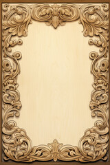 Intricate wooden frame with floral design, perfect for adding a classic touch.