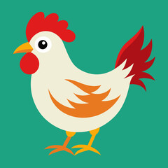 A beautiful color hen, bird, chicken vector illustration