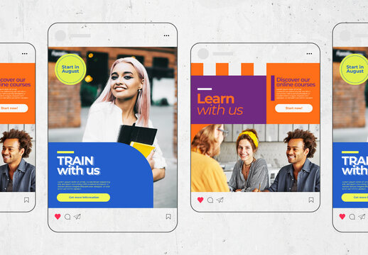 Modern and Bright Educational Social Media Set