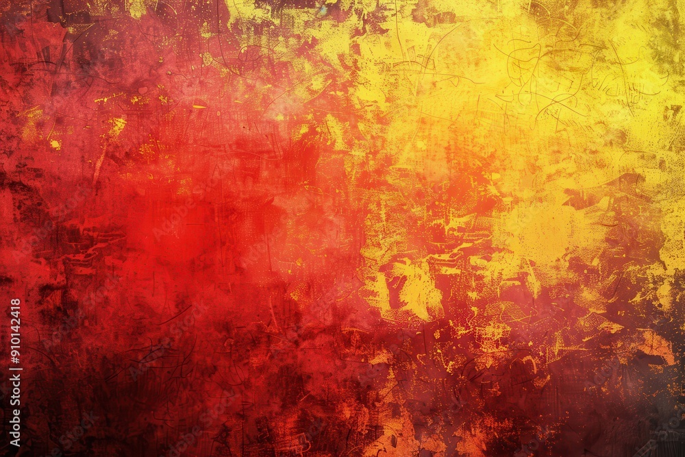 Aufkleber background showcasing gradients in red and yellow hues with a textured finish and layered effect