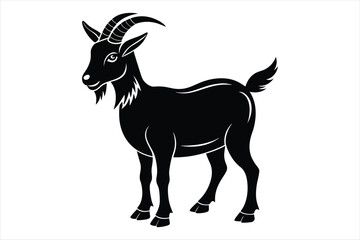 Goat  silhouette black vector illustration