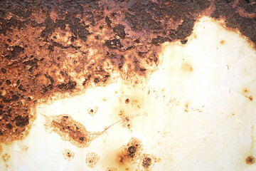 Rust of metals plate texture with weathered. Corrosive grunge rusted on iron. The pattern of grunged rust on the wall on white background use as illustration.Rusty corrosion and oxidized background.