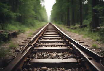 Fototapeta premium concept railroad railway track way road rail isolated white idea train transportation transport travel travelling line perspective greyscale monochrome grey render