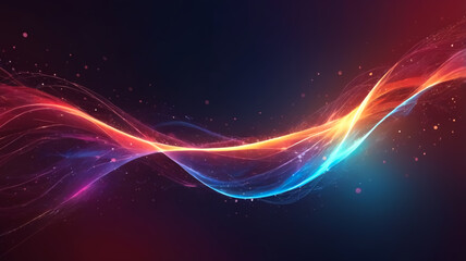 Obraz premium Luminous Digital Waves: A Futuristic Art Composition, Abstract, light, glow, curves, abstract background, technology background