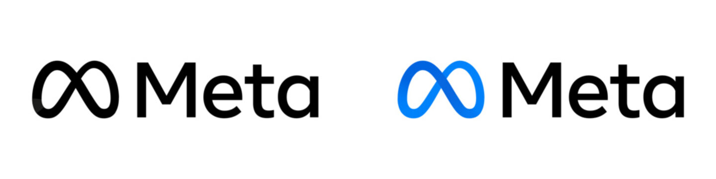 Meta logo. Meta by Facebook logo icons set. Editorial illustration.